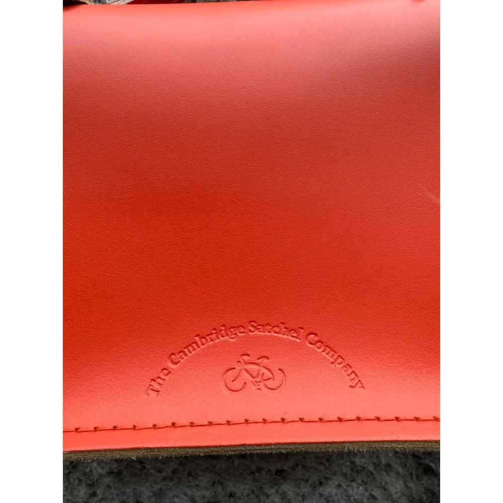 The Cambridge Satchel Company Fluoro Orange Leather Satchel Crossbody Bag